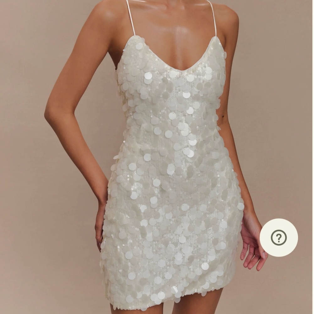 NWT Meshki Romilly Sequin Mini Dress Ivory Size Small